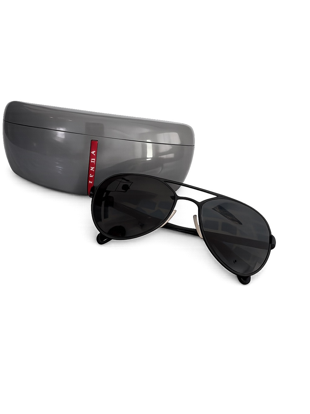 Prada Black Aviator Sunglasses with Case